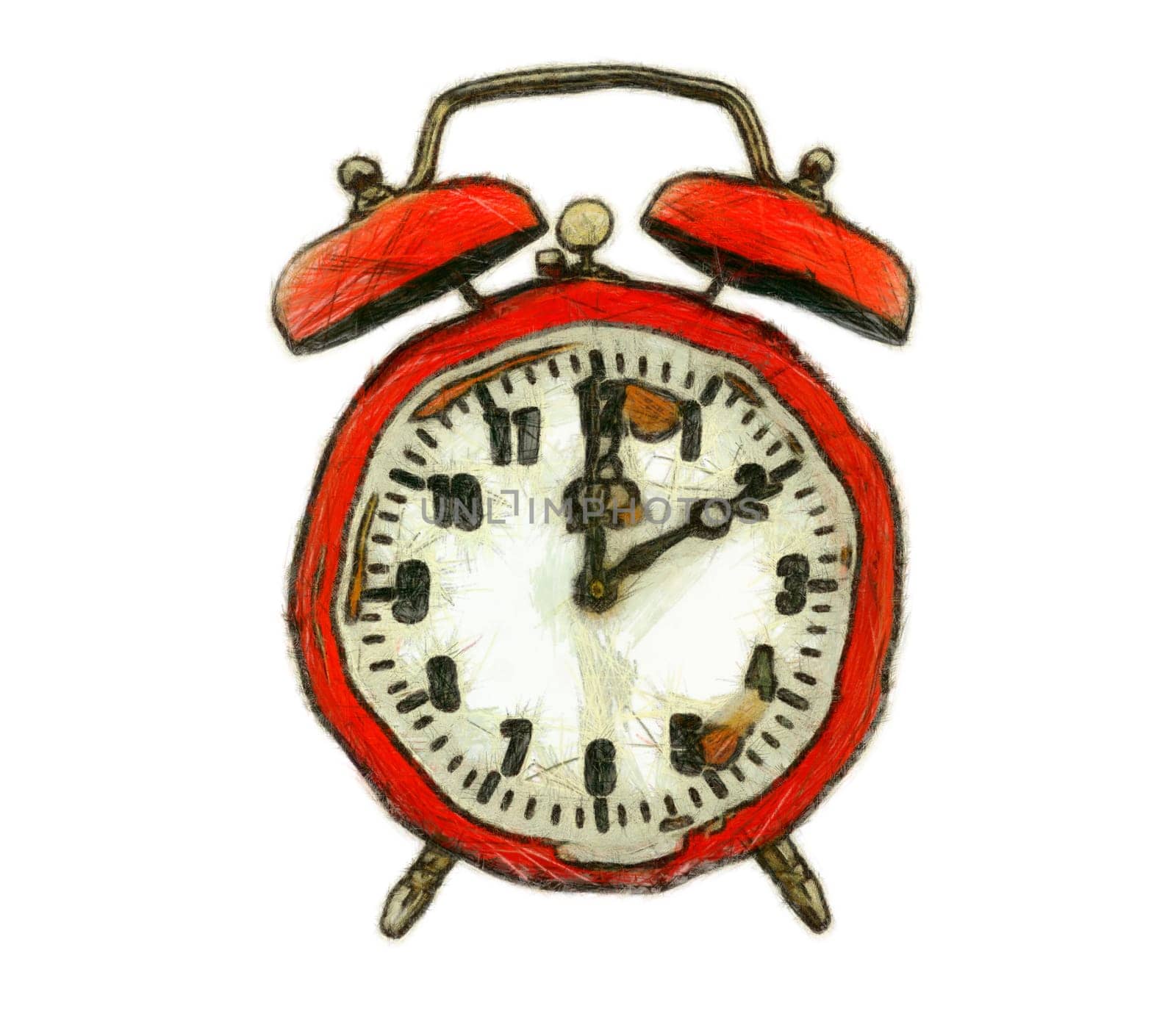 Drawing of the old alarm clock