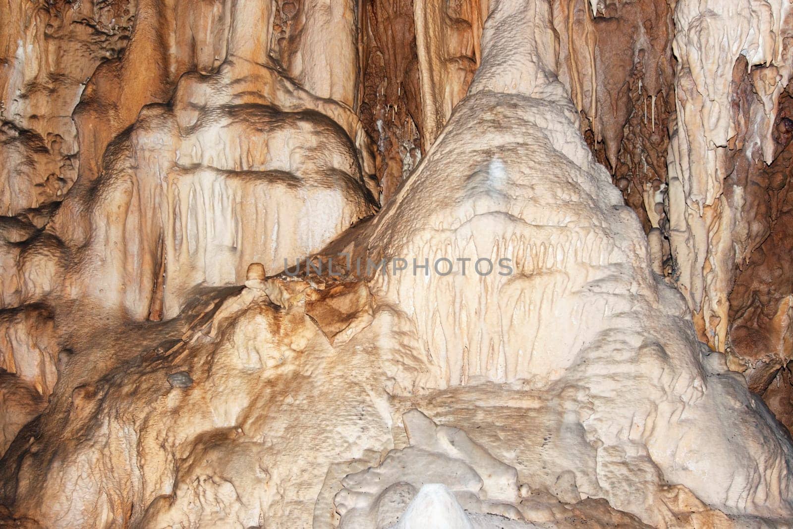 Javorice caves are located in central Moravia, about 10 miles west of Litovle city. Underground cave system Javorice a complex of corridors, domes and divides. Cave excel beautiful stalactite formations. Javorice, Moravia, Czech republic.