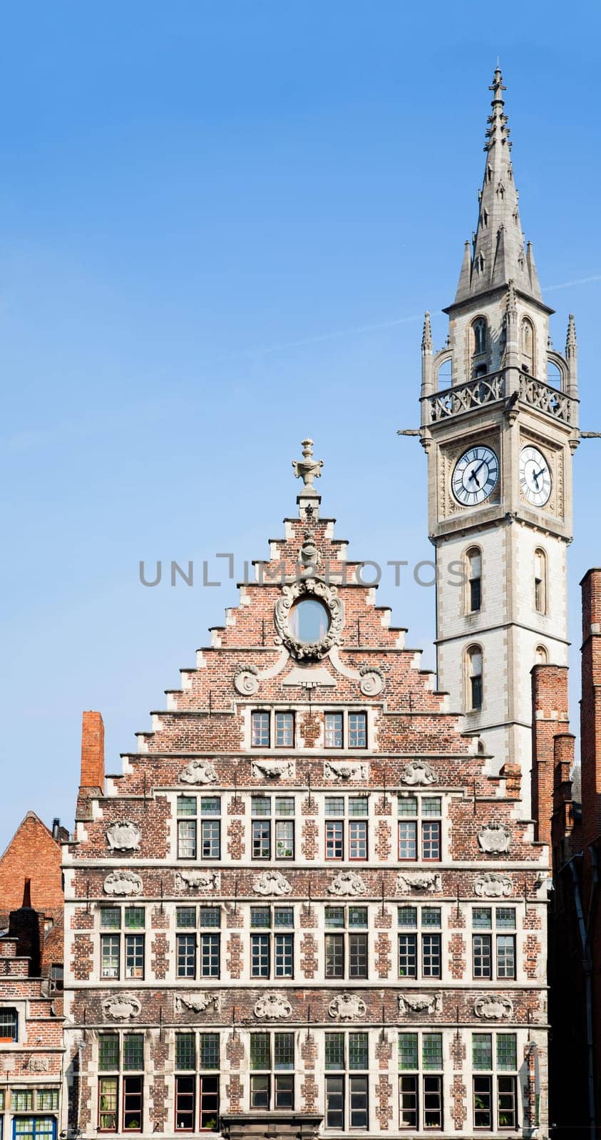 Facade of a house along the Graslei in Ghent, Belgium.