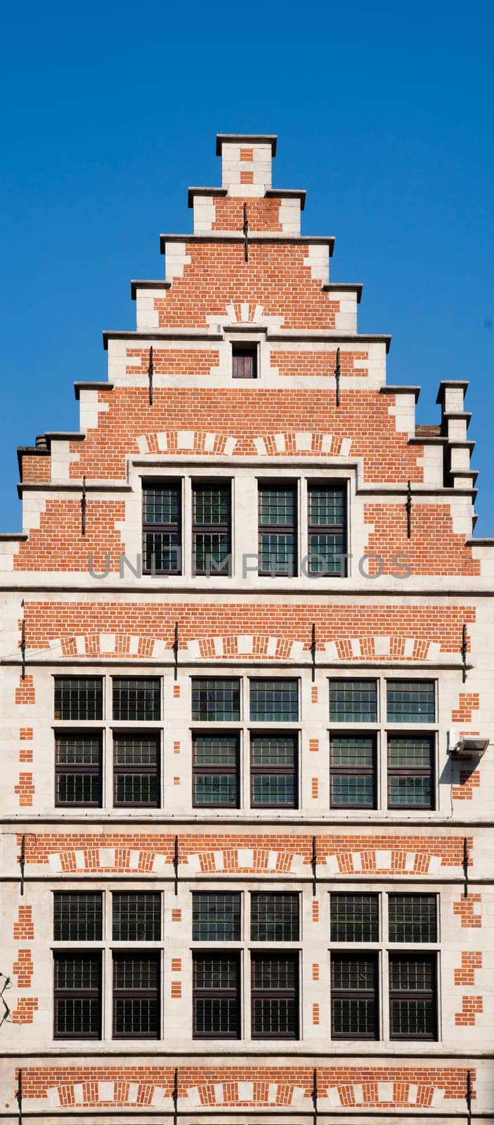 Facade of a house along the Graslei in Ghent, Belgium.