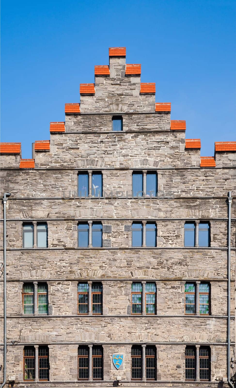 Facade of a house along the Graslei in Ghent, Belgium.