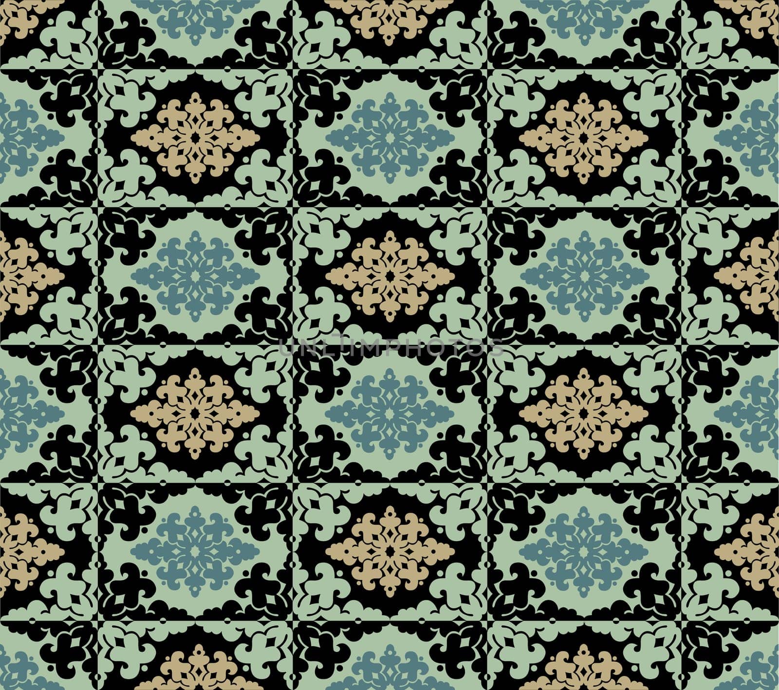 abstract geometric pattern created with traditional motifs