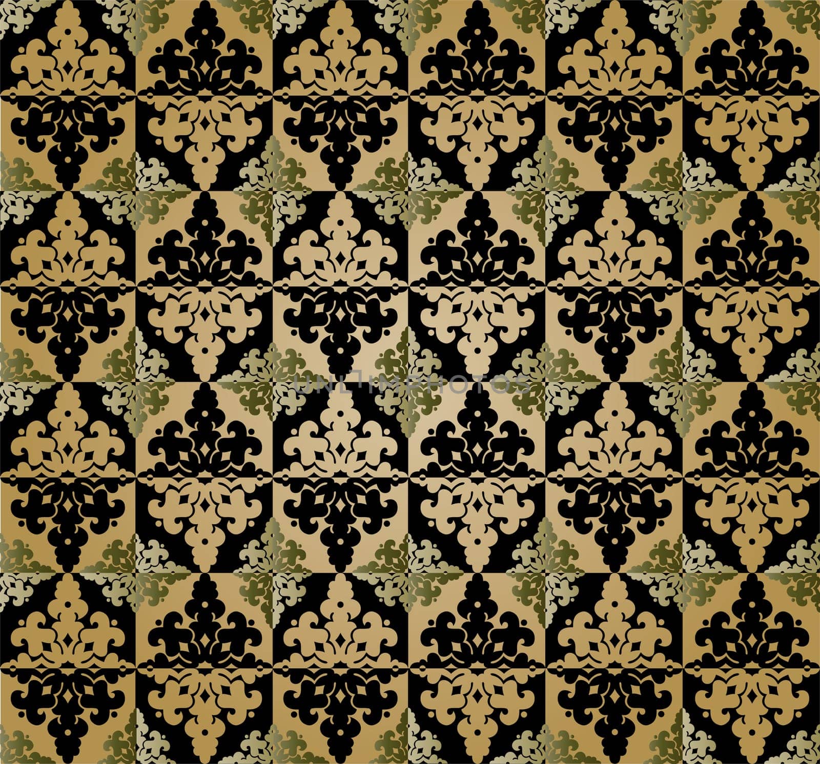 abstract geometric composition created with traditional motifs