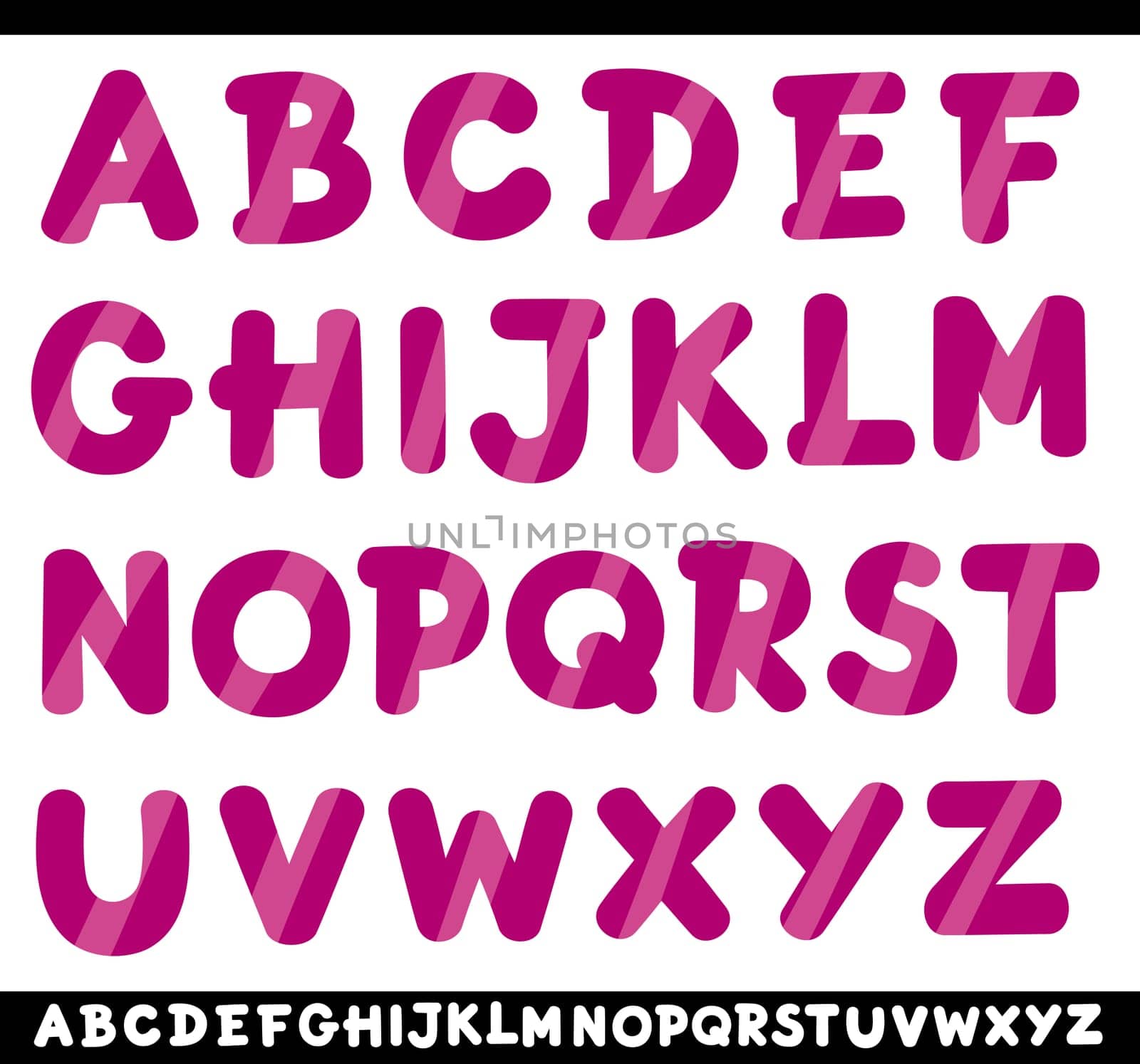 Cartoon Illustration of Capital Letters Alphabet for Children Education