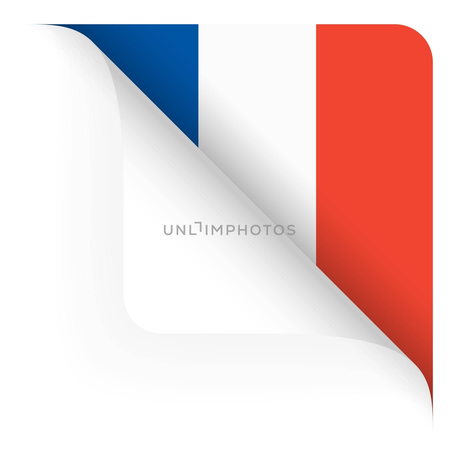 Paper - corner rounded at the top - country flag France