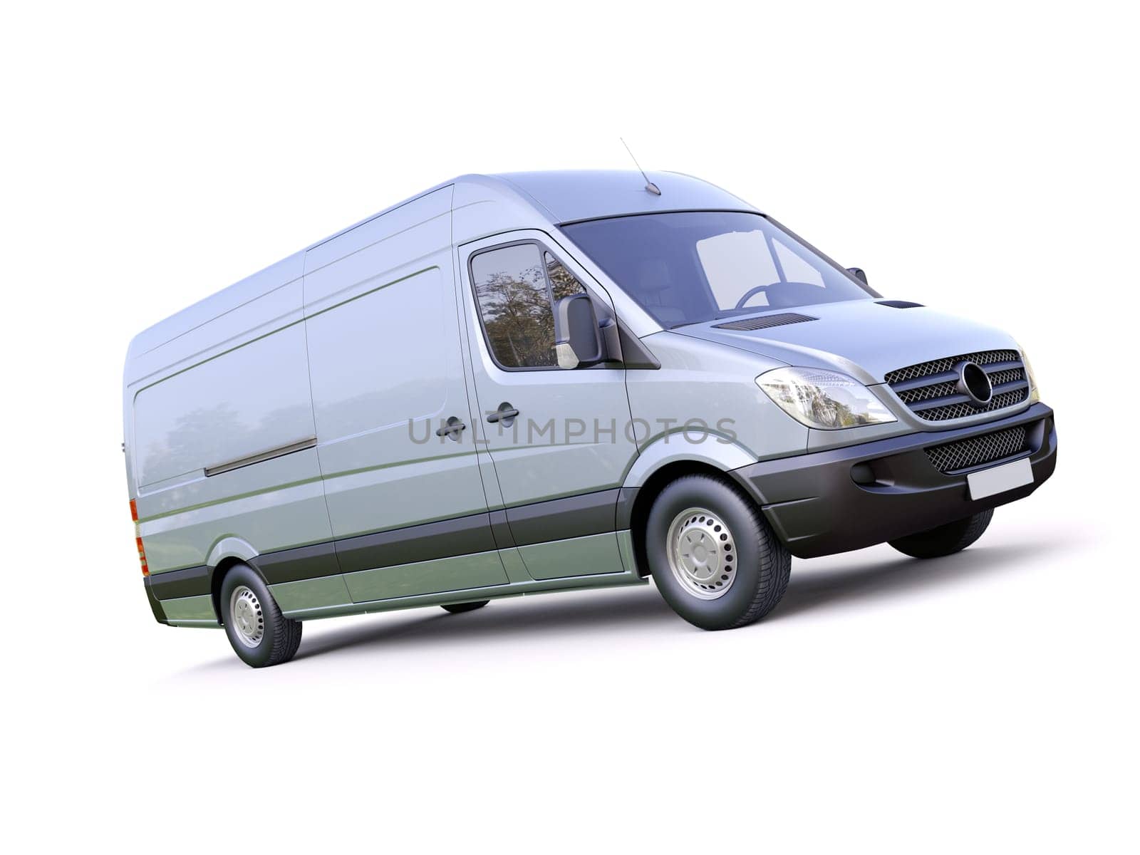 Modern commercial van on a light background