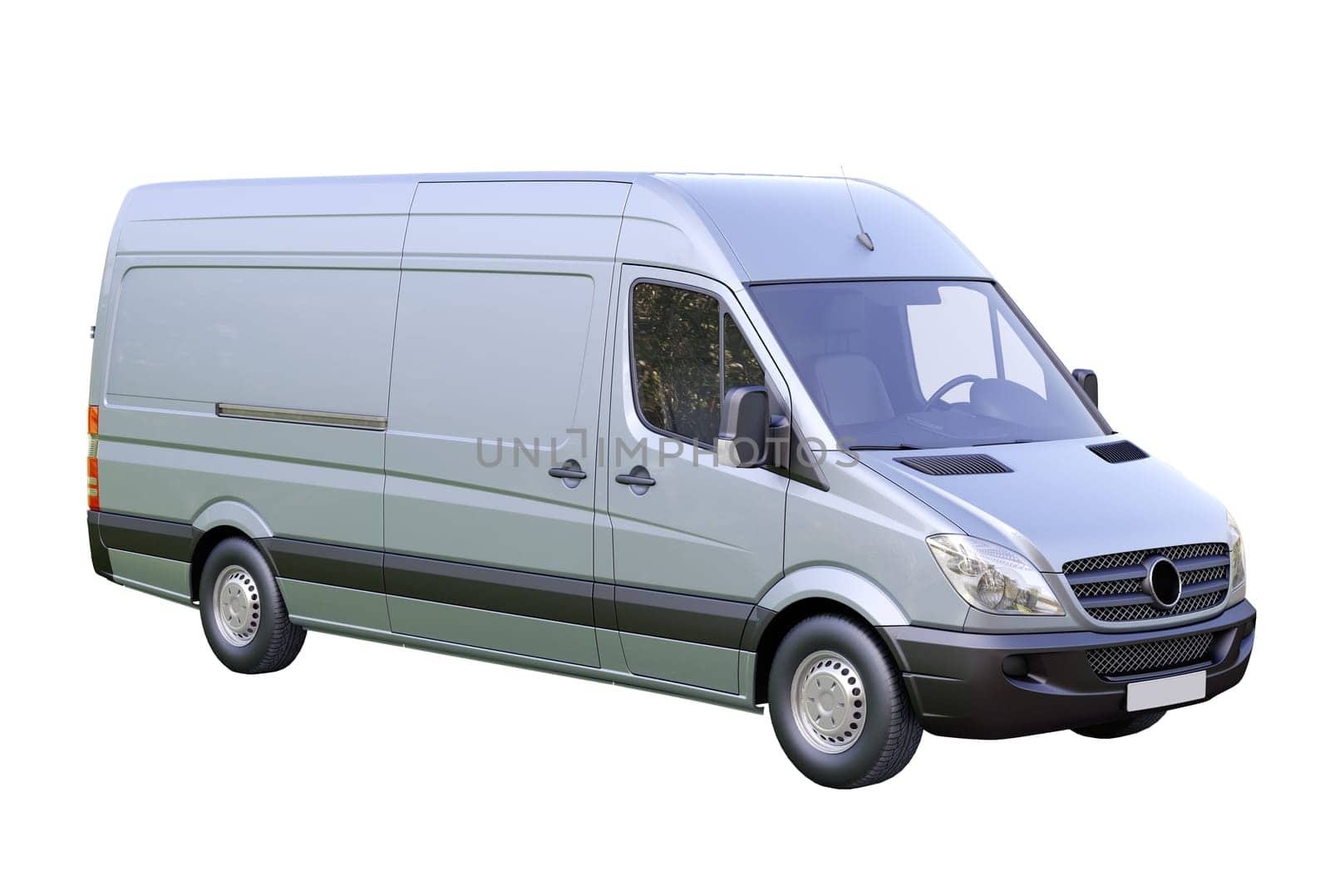 Modern commercial van on a light background