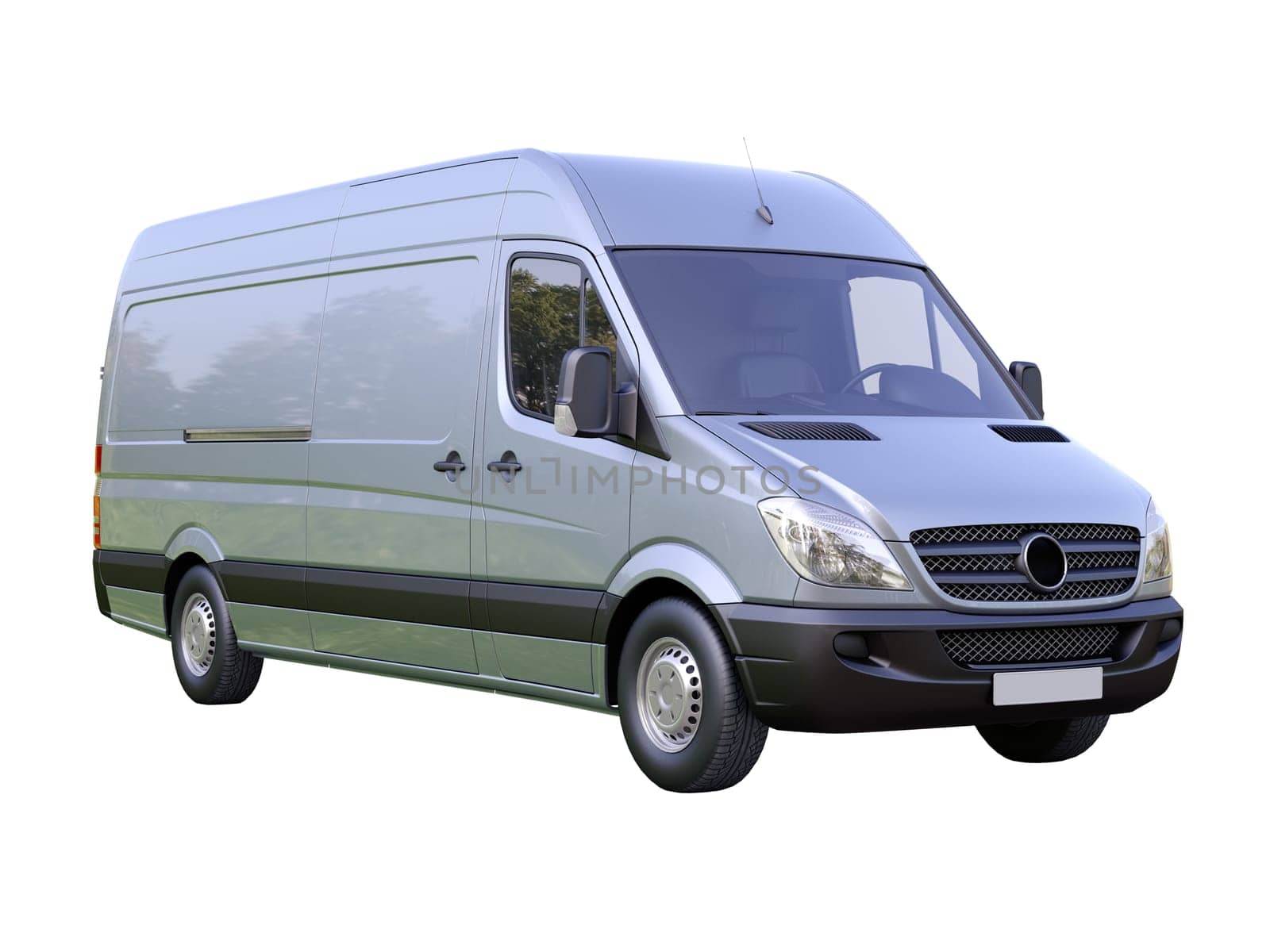 Modern commercial van on a light background