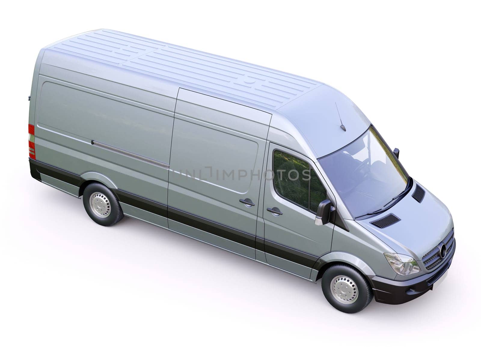 Modern commercial van on a light background