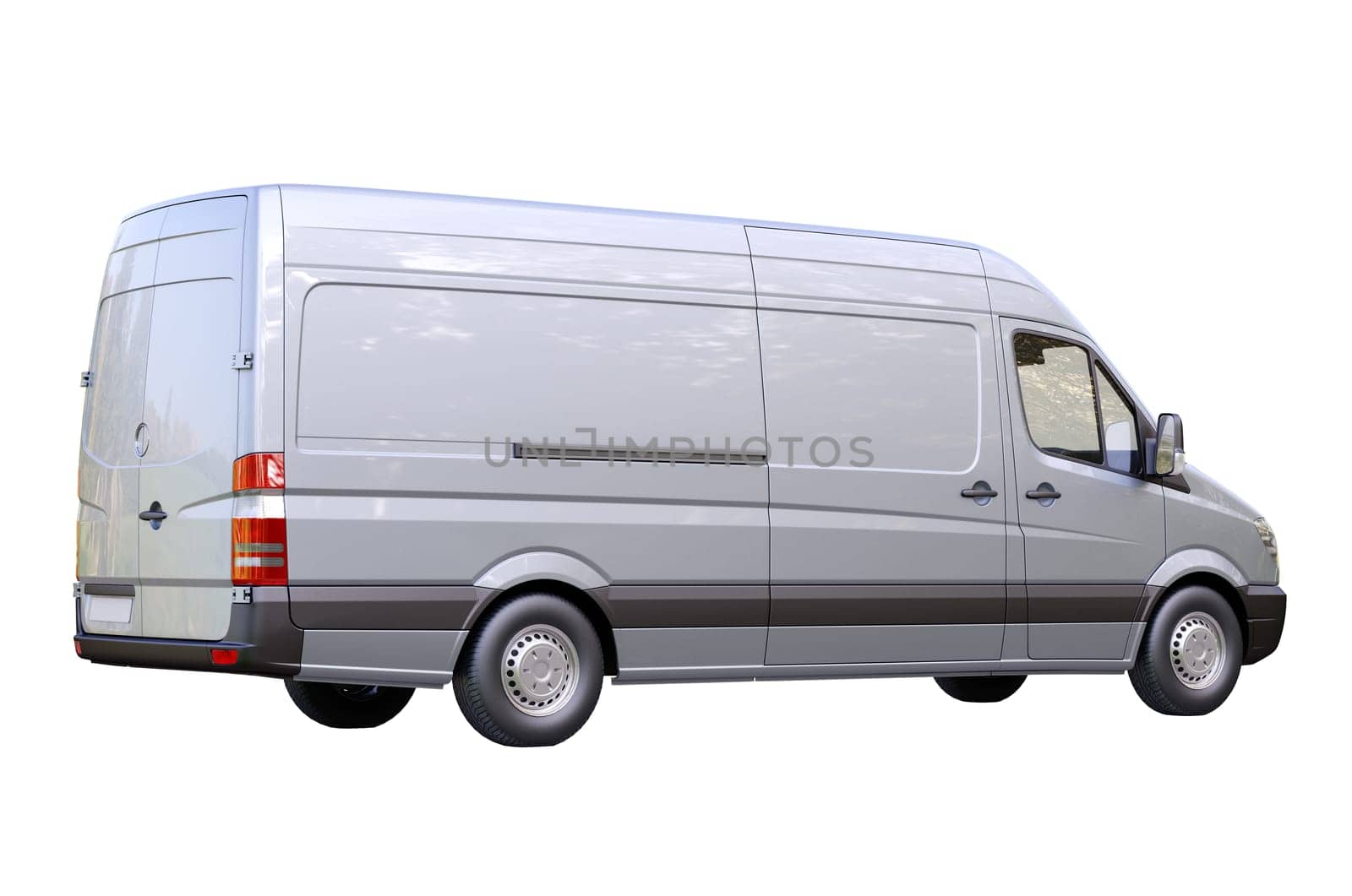 Modern commercial van on a light background