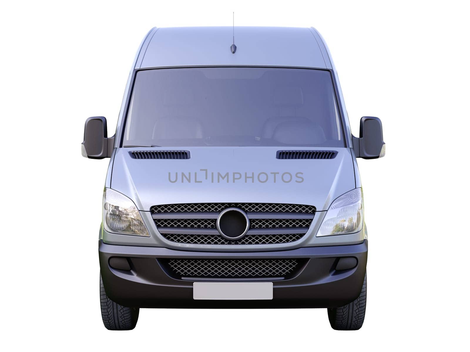 Modern commercial van on a light background