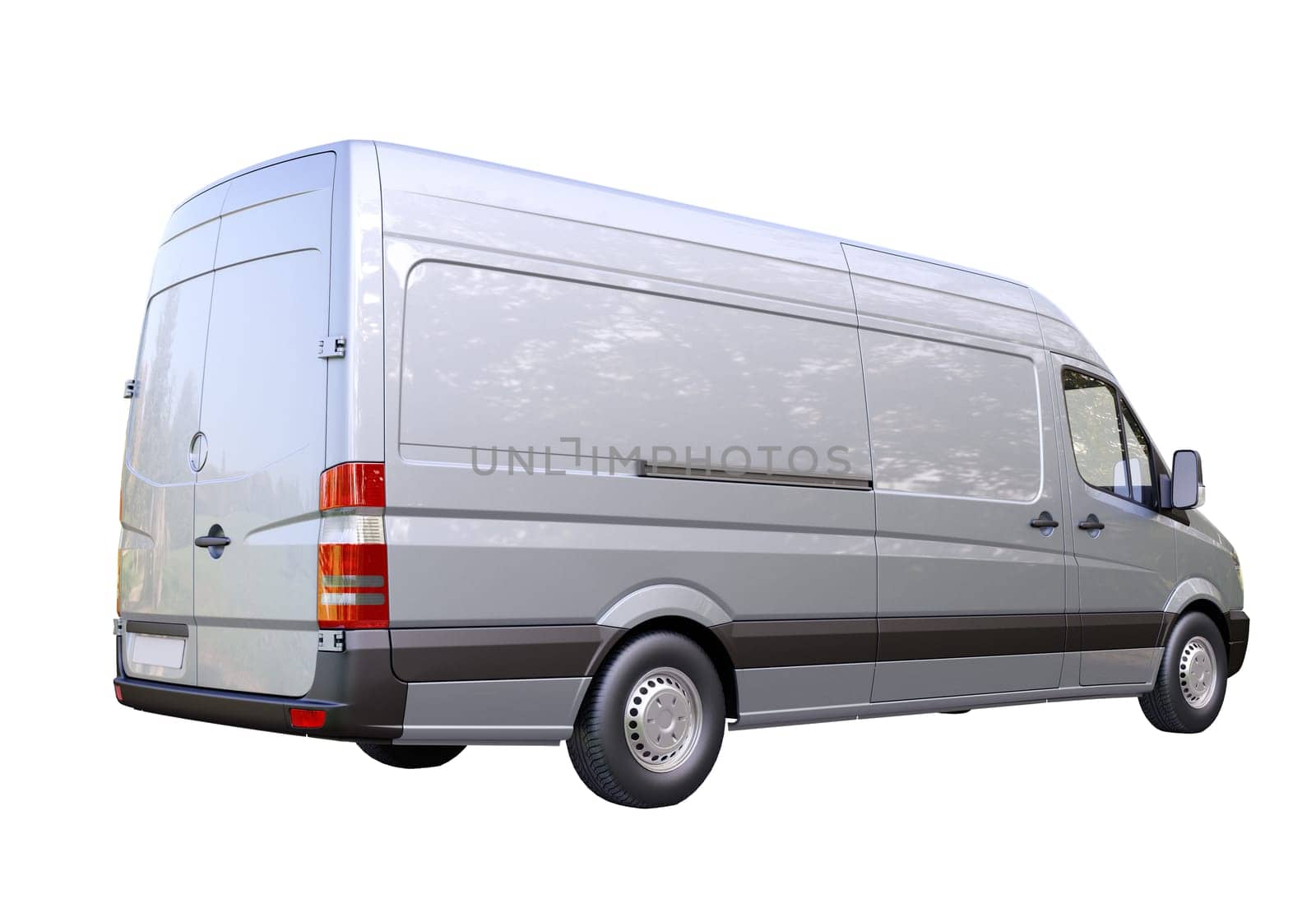Modern commercial van on a light background