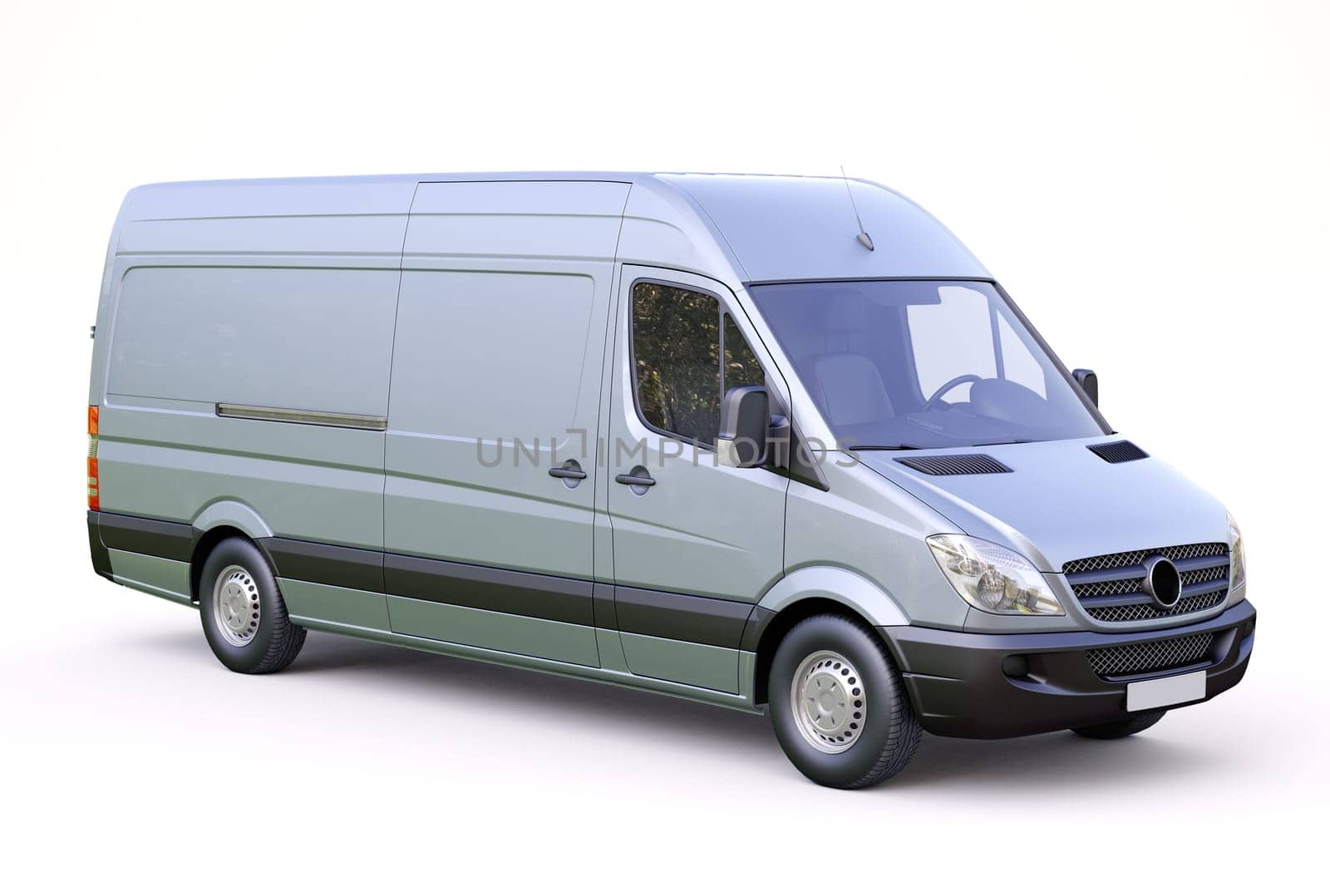 Modern commercial van on a light background