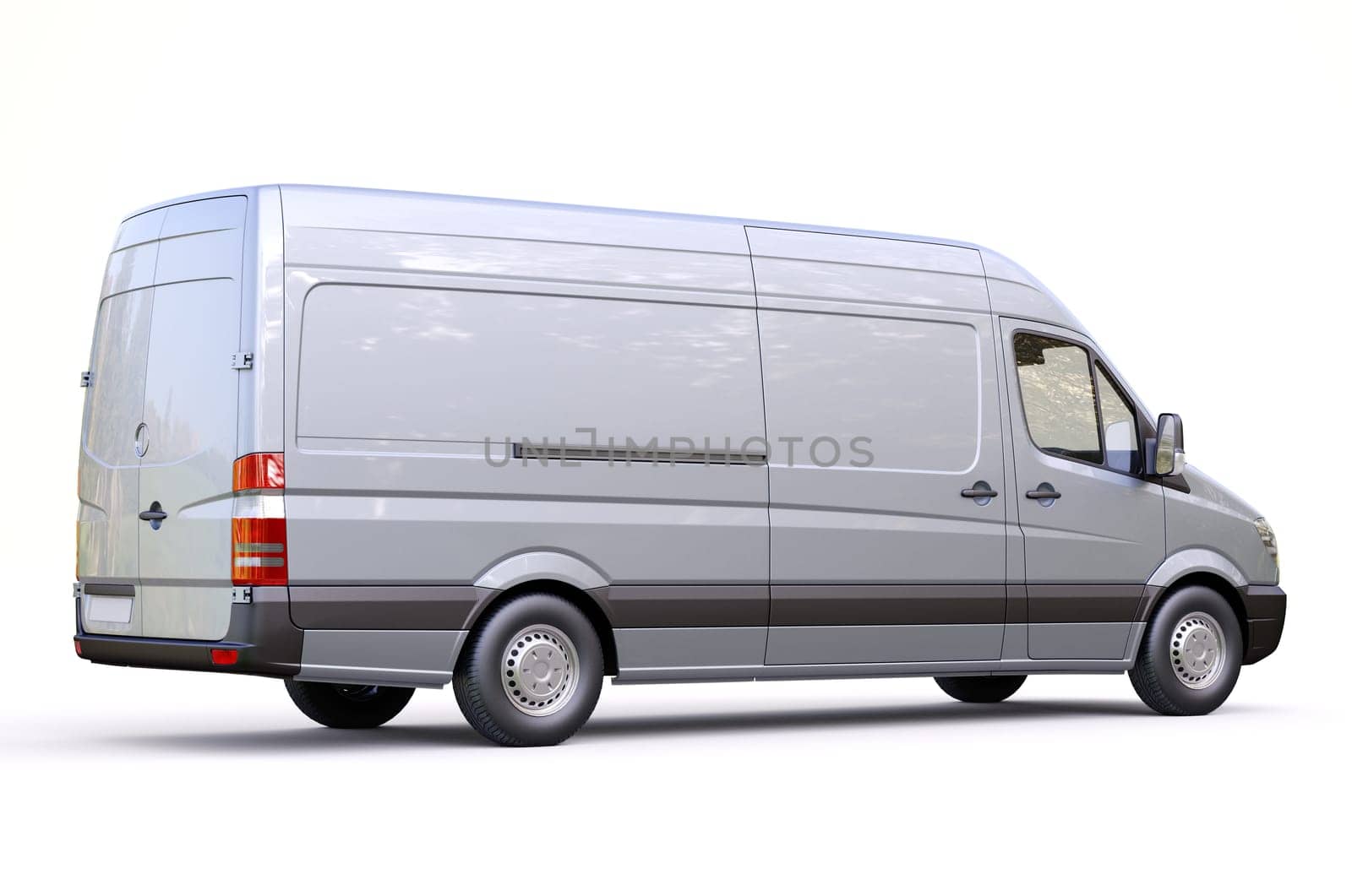 Modern commercial van on a light background