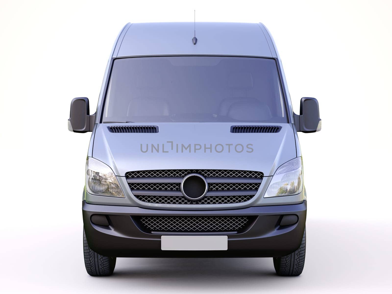 Modern commercial van on a light background
