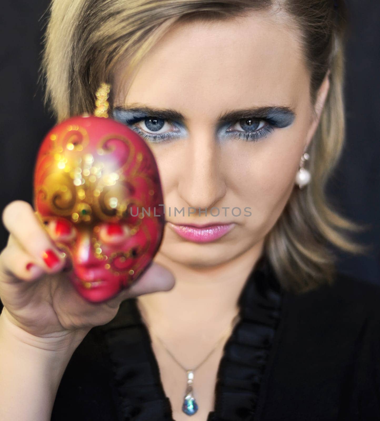 young woman with mask