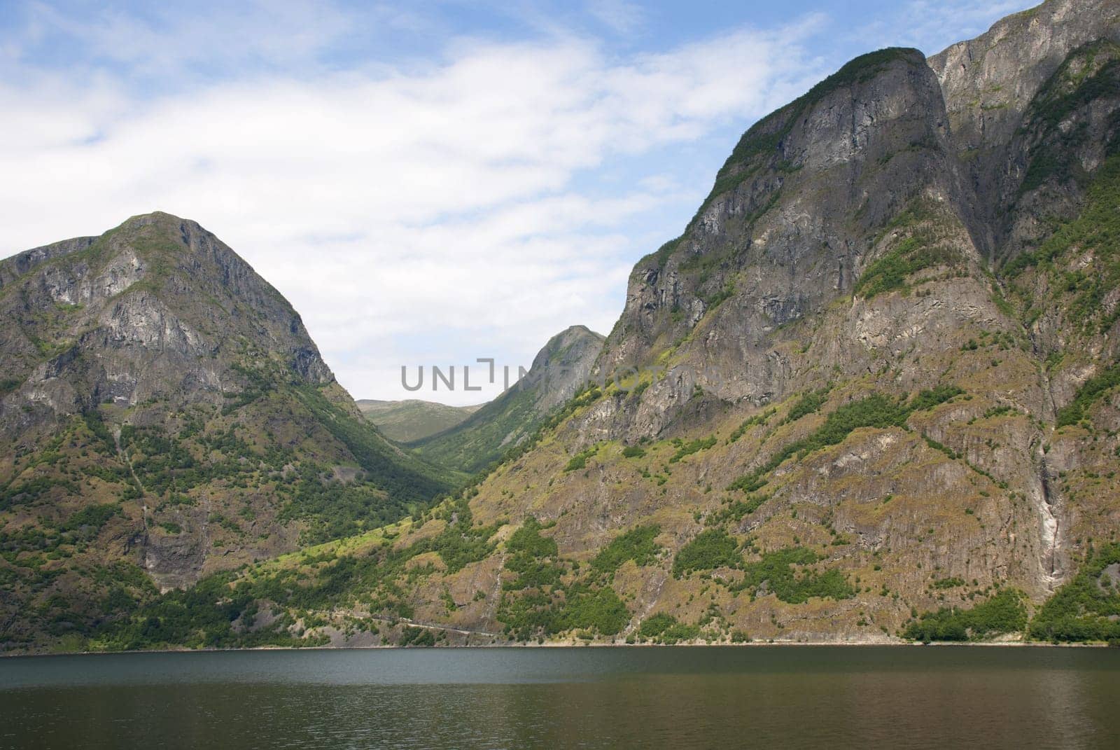 a mountain landscape in a norwegian fjord