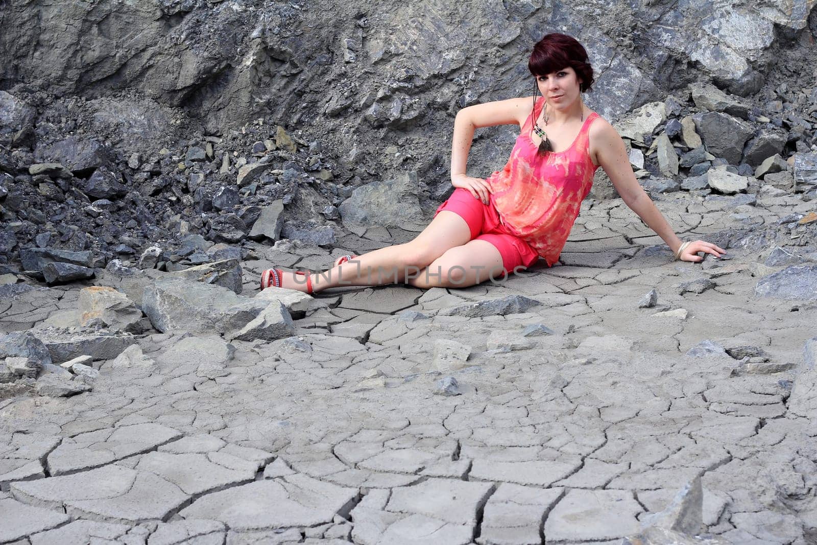 On the dry ground