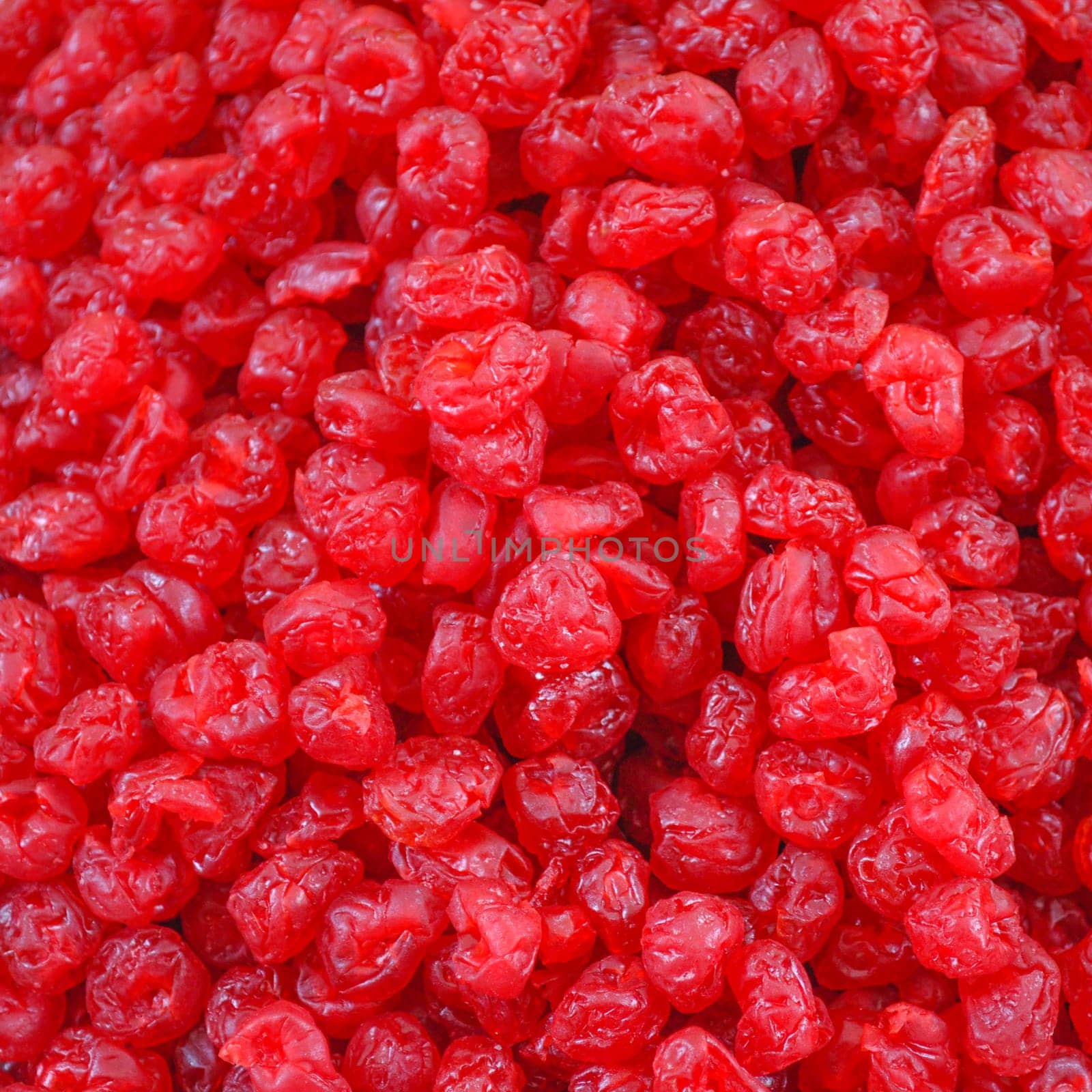 Detail of dried red cherry fruit