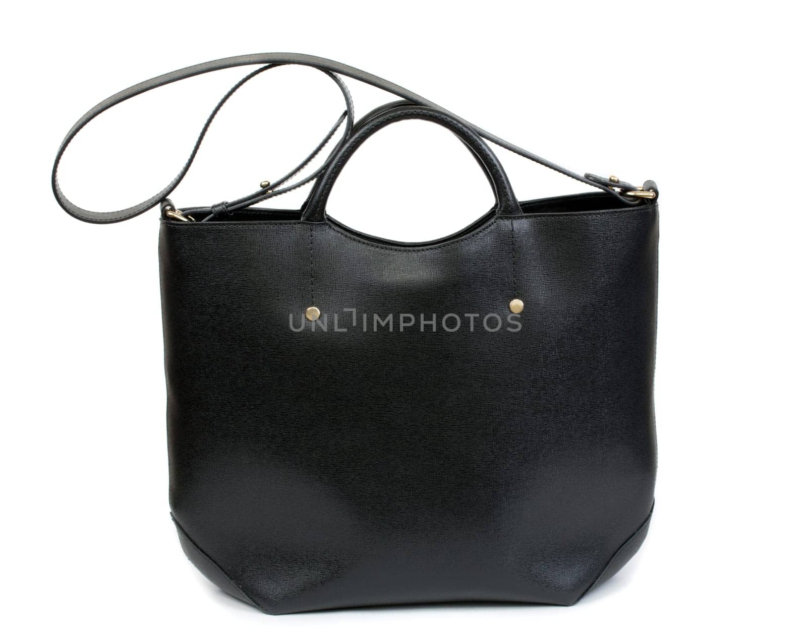 black woman handbag made of genuine leather isolated on white