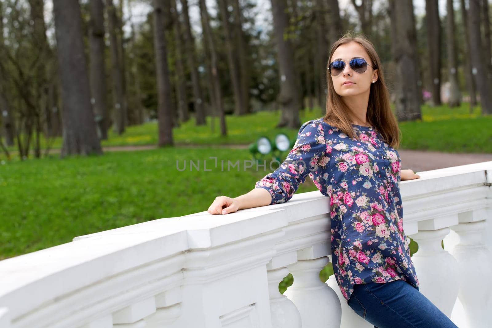 portrait of a beautiful girl with glasses