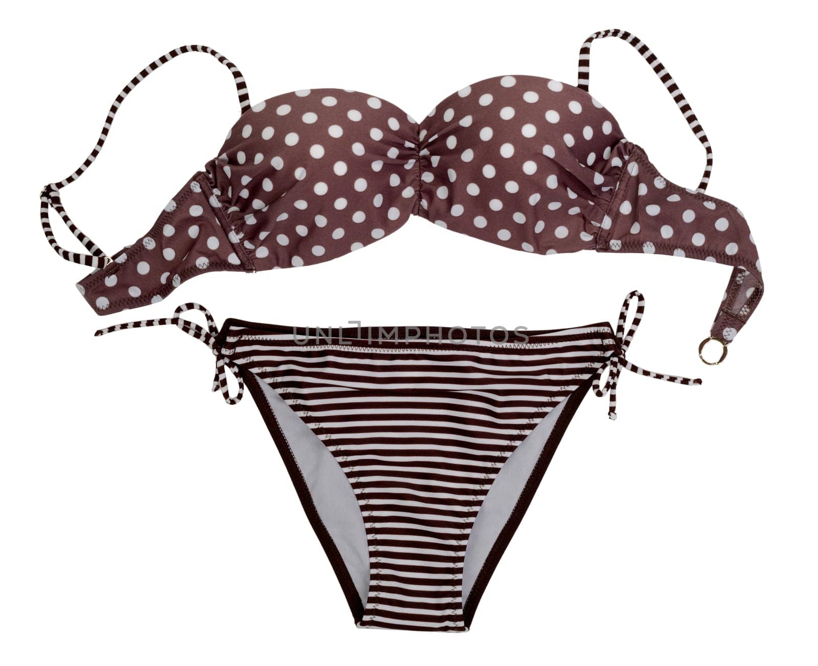 Fashionable women's swimsuit isolated on white background