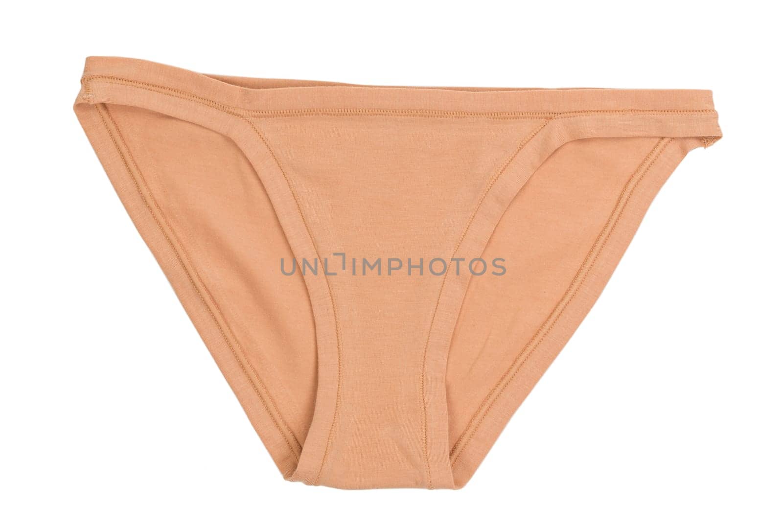 Women beige panties isolated on white background