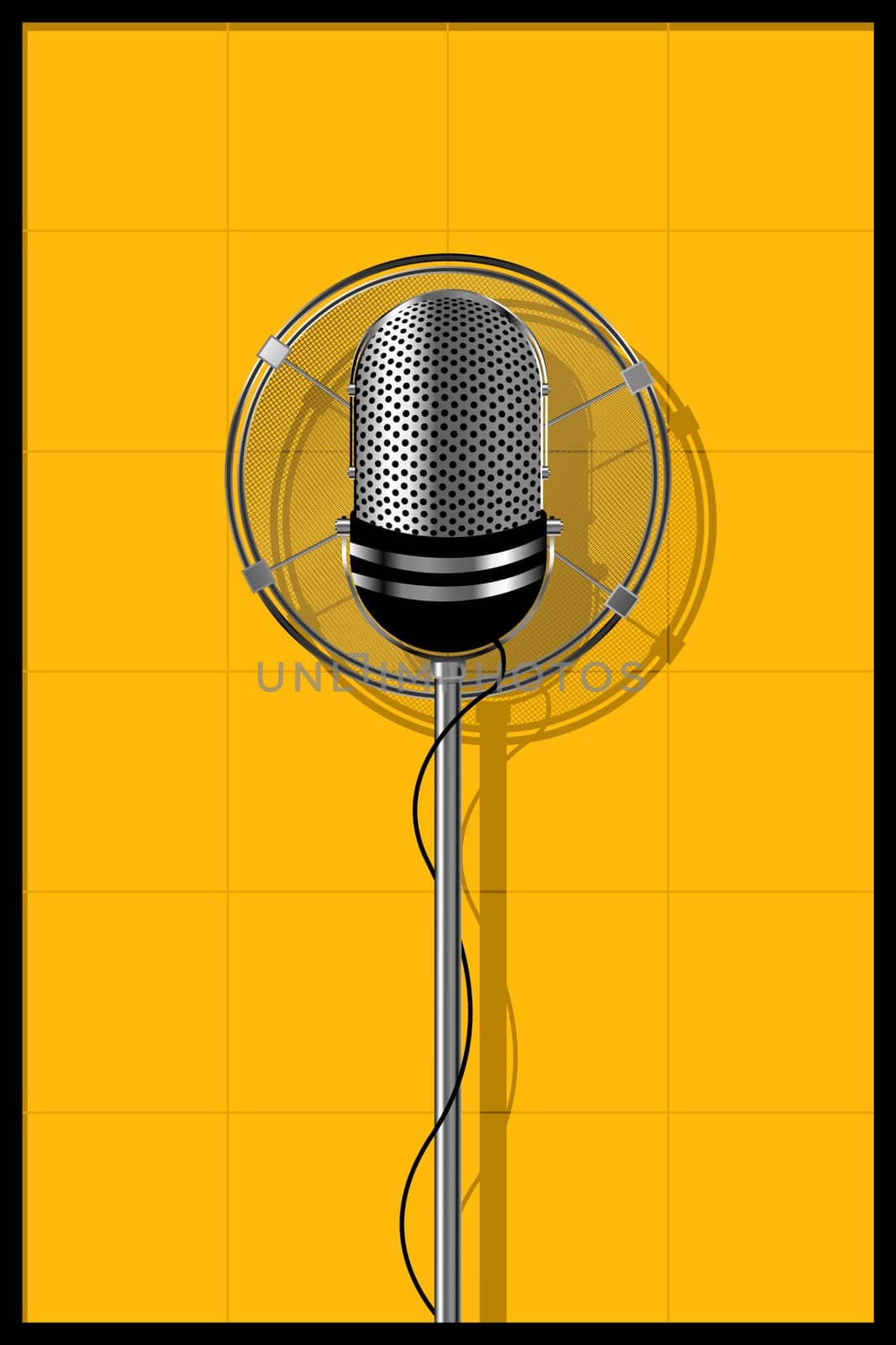 Illustration of a old microphone