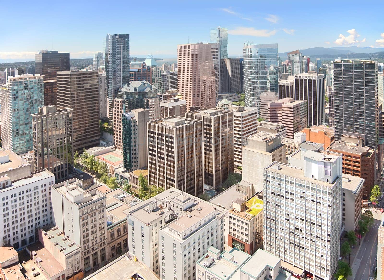 A view of Vancouver's skyscrapers, British Columbia, Canada