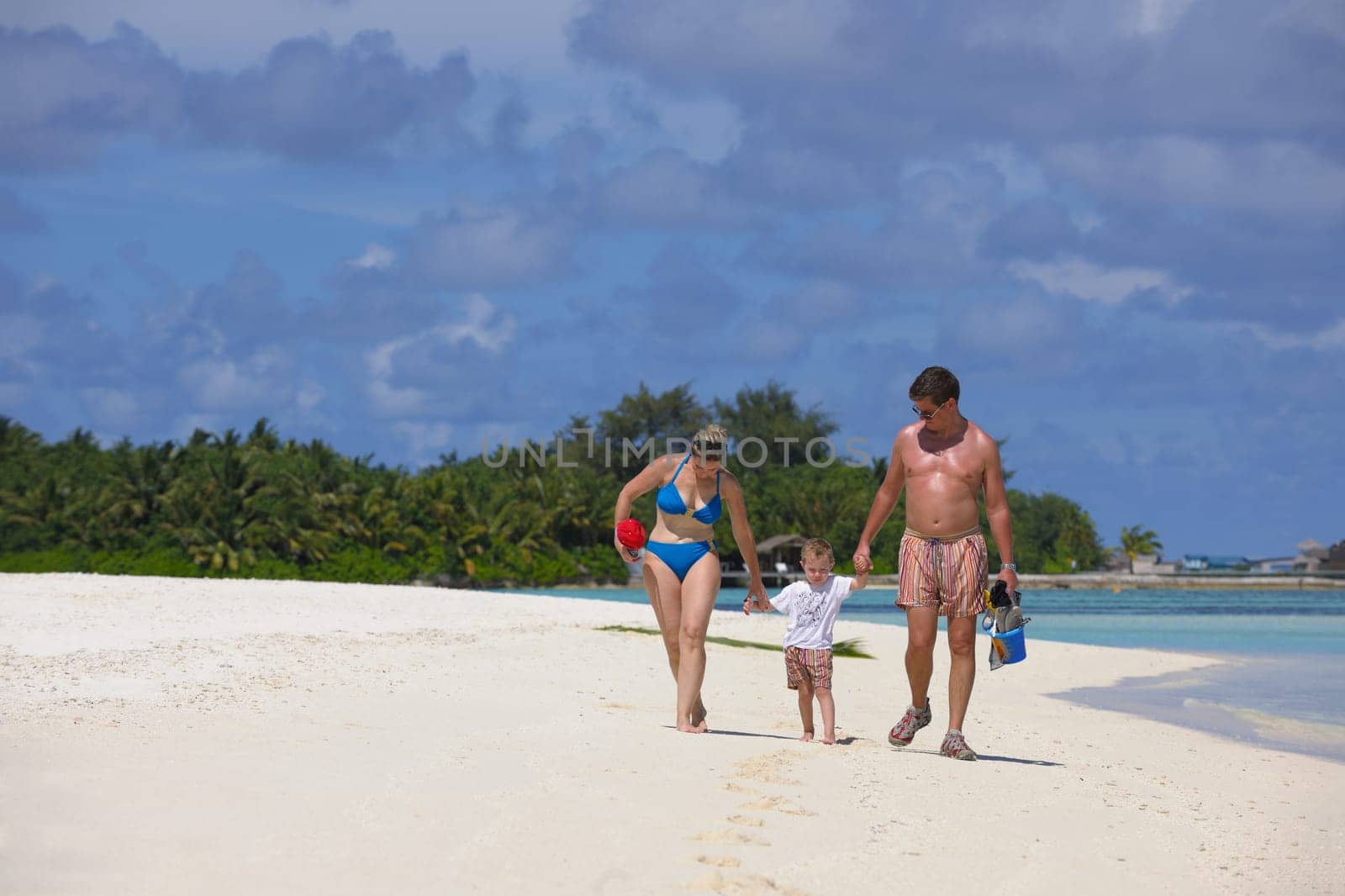 tropical beach with white sand at summer