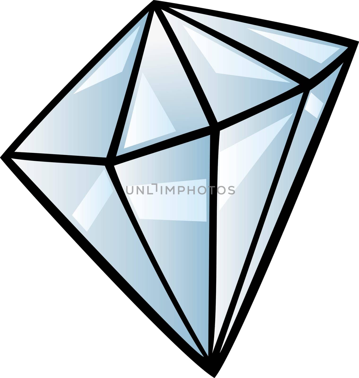 Cartoon Illustration of Diamond Gem Stone Clip Art