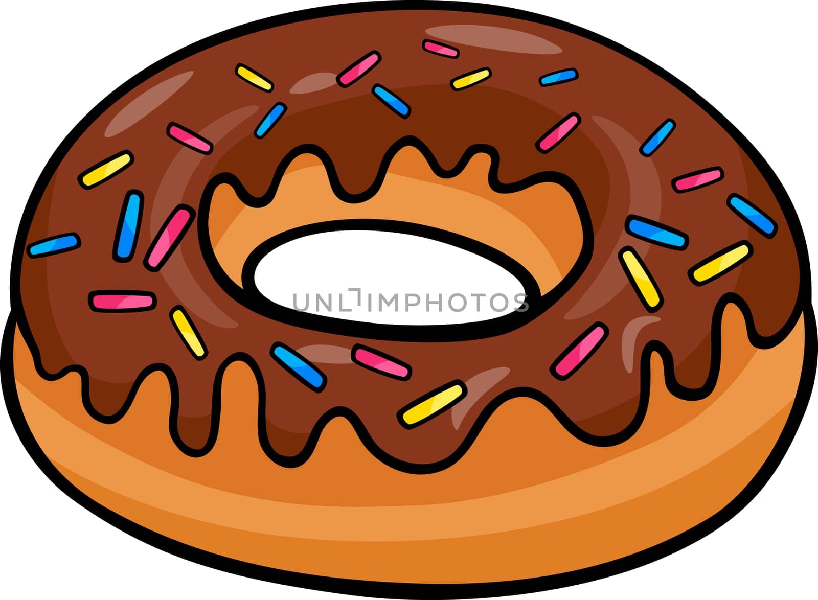 cartoon illustration of sweet donut cake