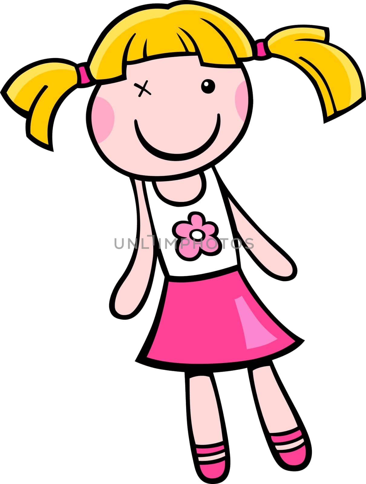 Cartoon Illustration of Toy Doll Clip Art