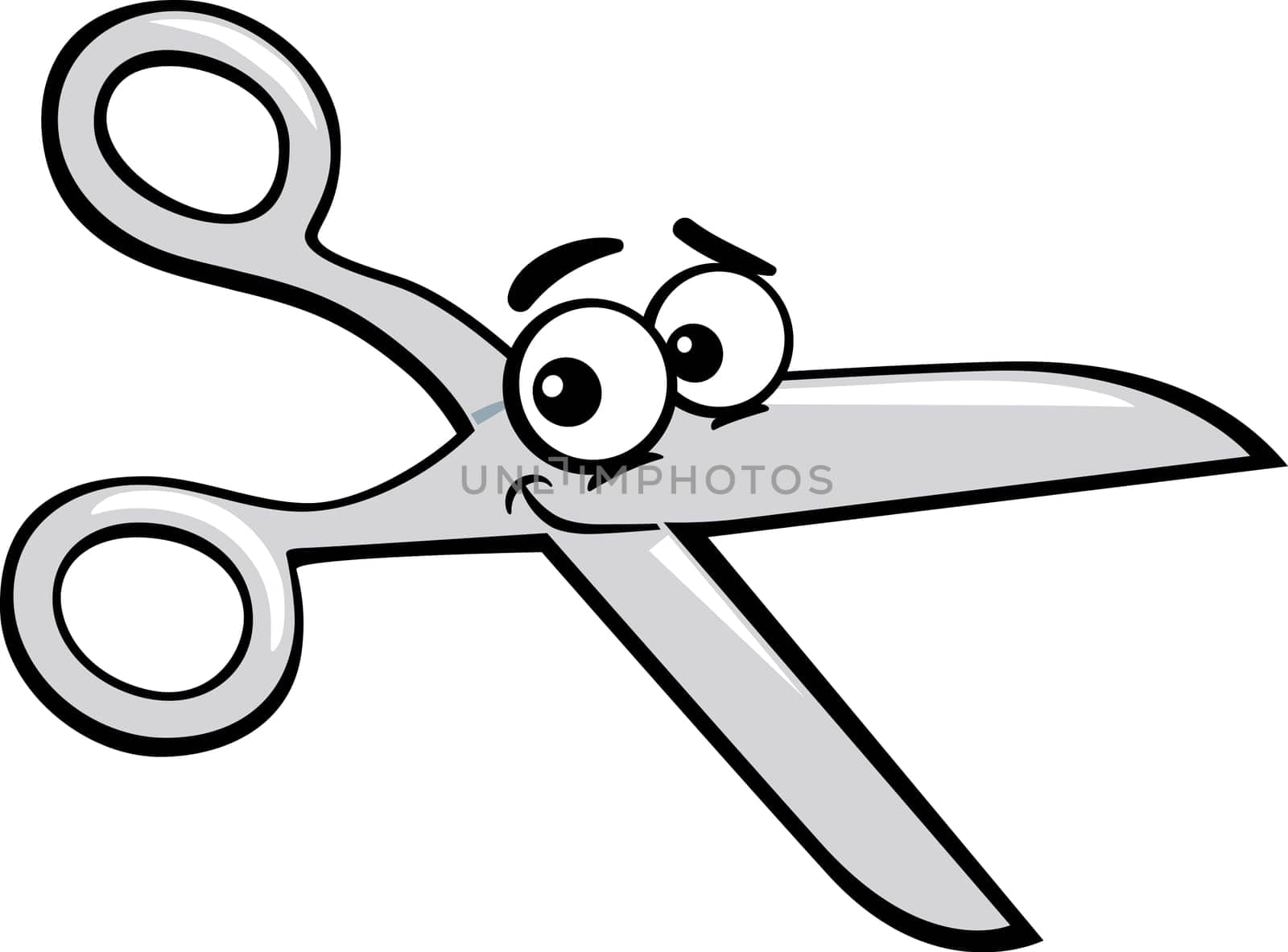 Cartoon Illustration of Funny Scissors Clip Art