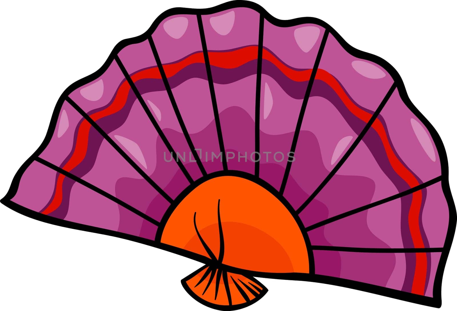 Cartoon Illustration of Flat Fan Clip Art