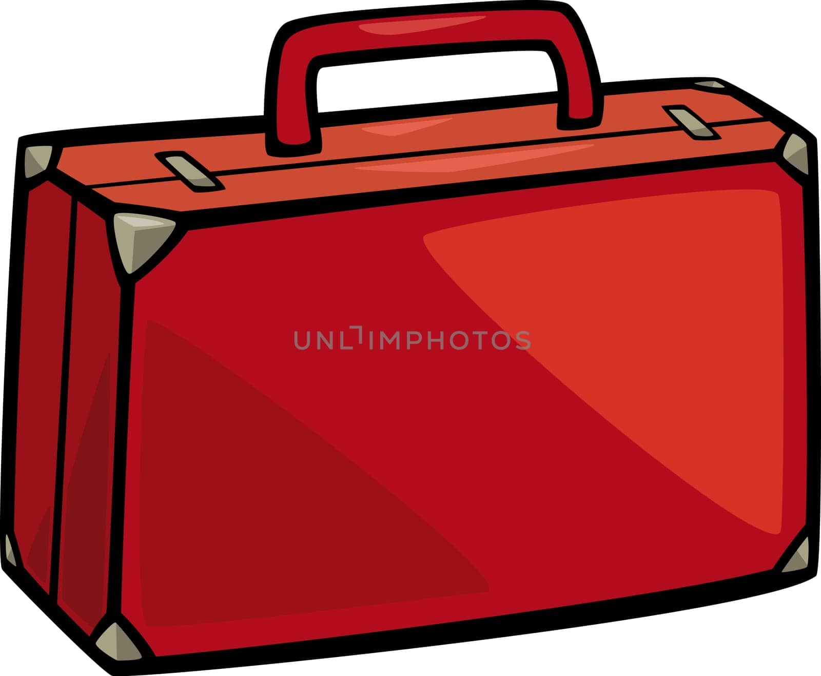 Cartoon Illustration of Suitcase Clip Art