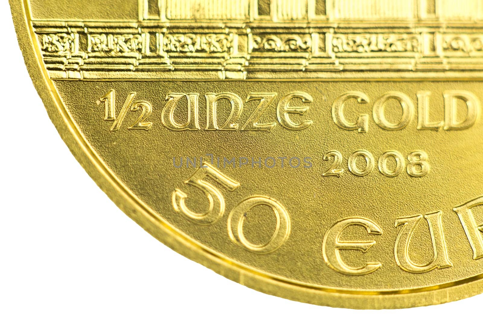 Minting on a gold coin 1/2 ounce gold