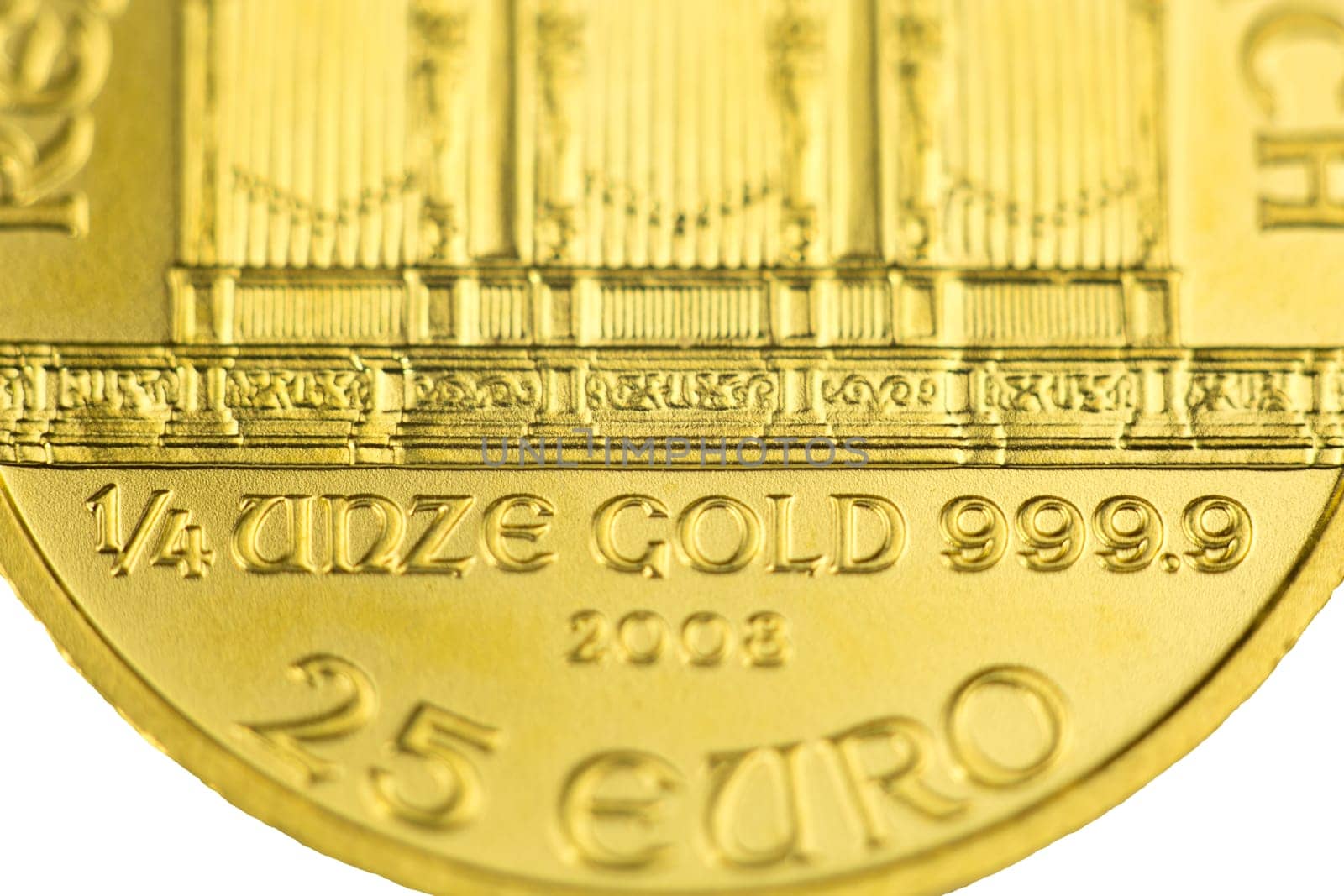 Minting on a gold coin 1/4 ounce gold