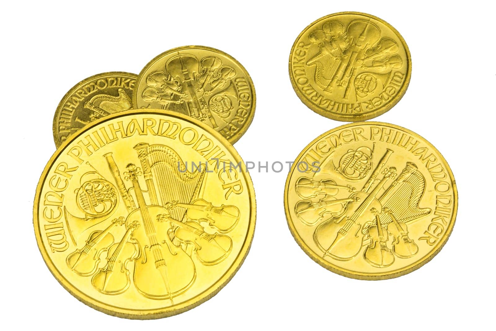 Gold coins from Austria Motif Vienna Philharmonic