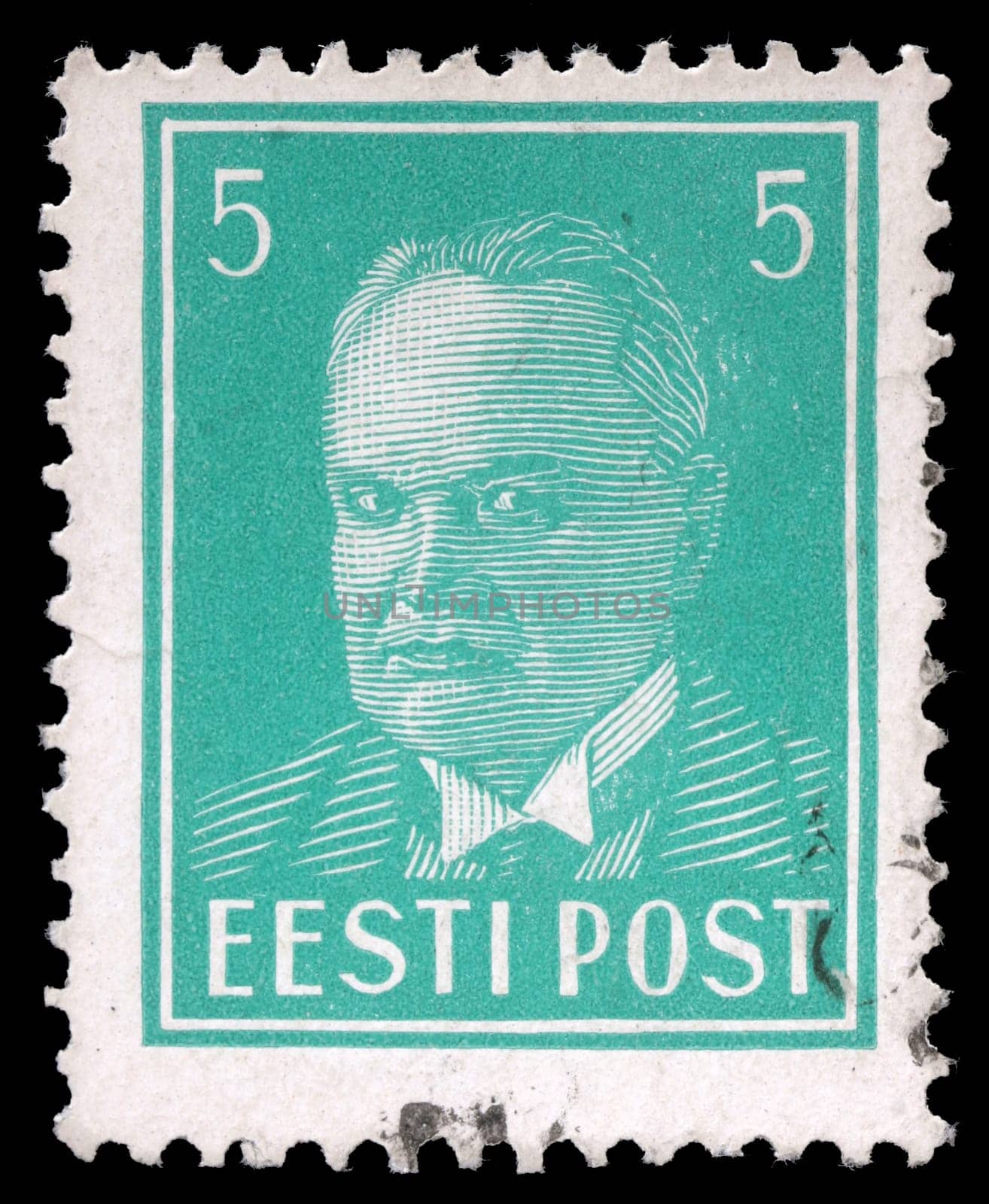 ESTONIA - CIRCA 1936: A stamp printed in Estonia shows first president Konstantin Pats, circa 1936