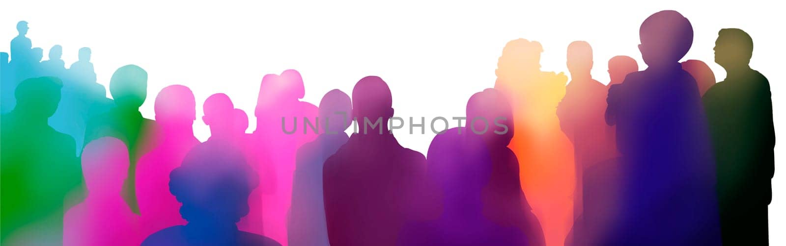 Spectator silhouettes colorful,gradient soft