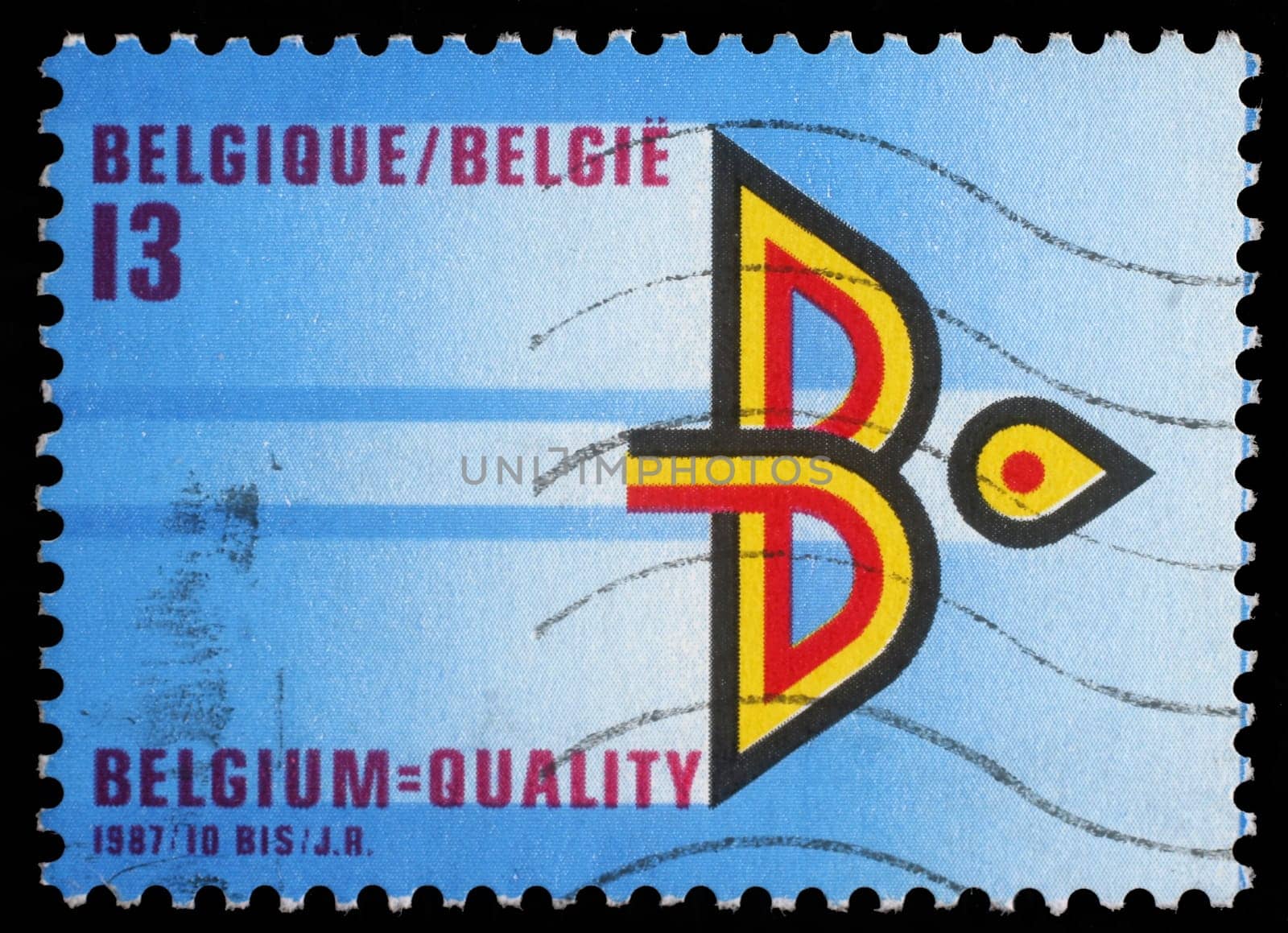 BELGIUM - CIRCA 1987: stamp printed by Belgium shows Year of Belgian Export, circa 1987