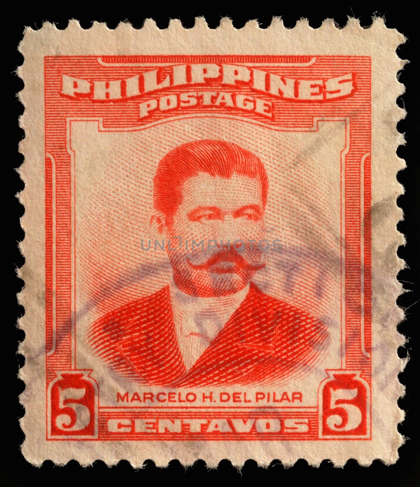 PHILIPPINES - CIRCA 1952: A stamp printed in Philippines shows Marcelo H.Del Pilar, circa 1952