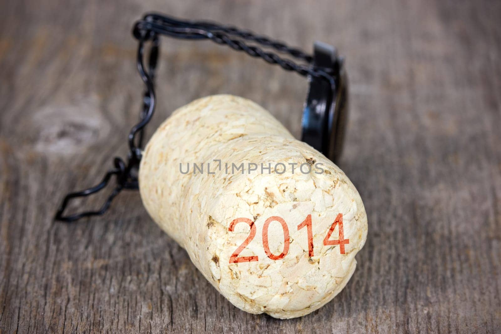 Champagne cork with New 2014 Year imprint
