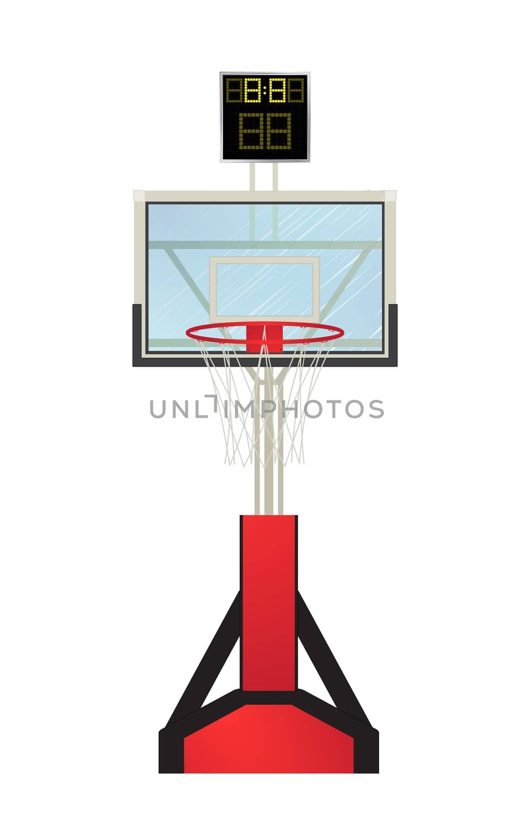 Basketball hoop, isolated object against white background
