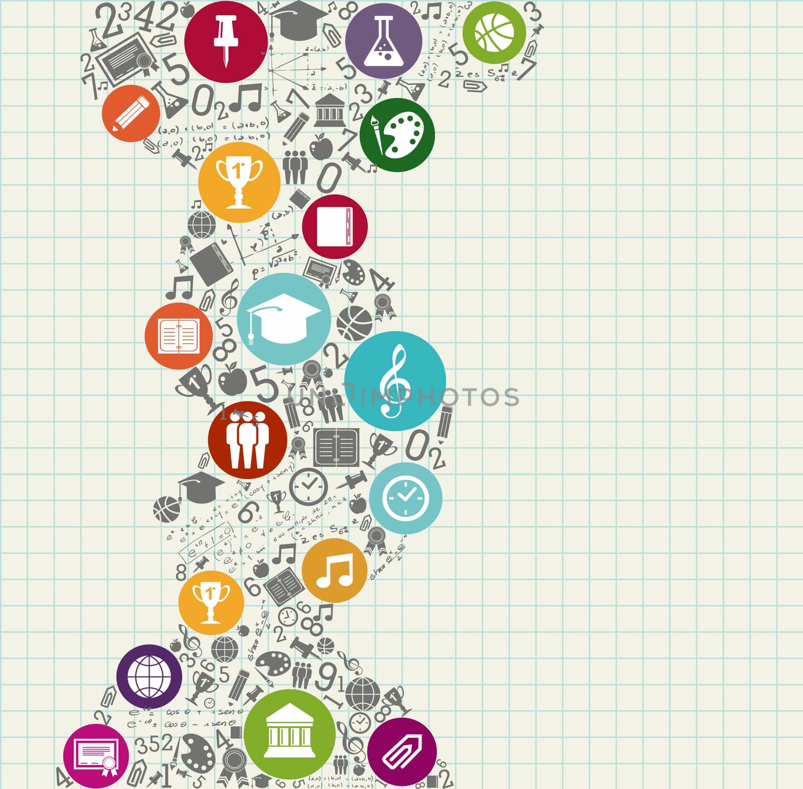 Back to School education colorful icons. Vector layered for easy personalization.