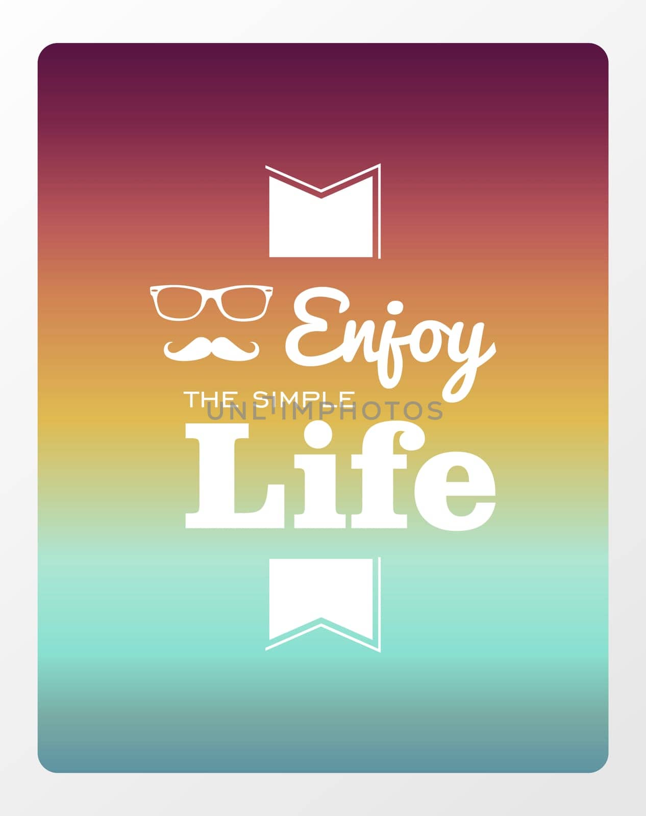 Retro hipster enjoy the simple life wallpaper background. Vector file layered for easy editing.