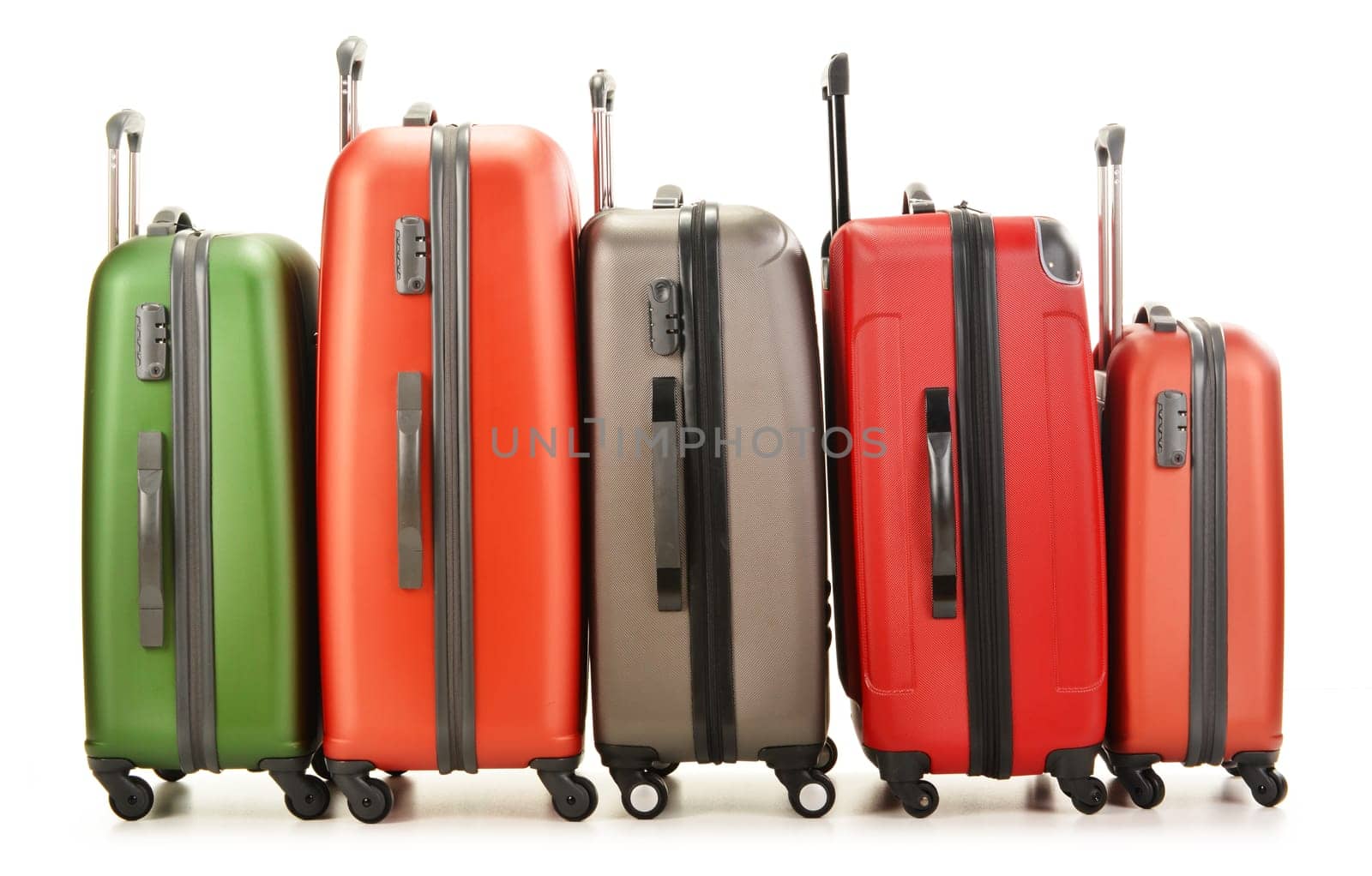 Luggage consisting of large suitcases isolated on white