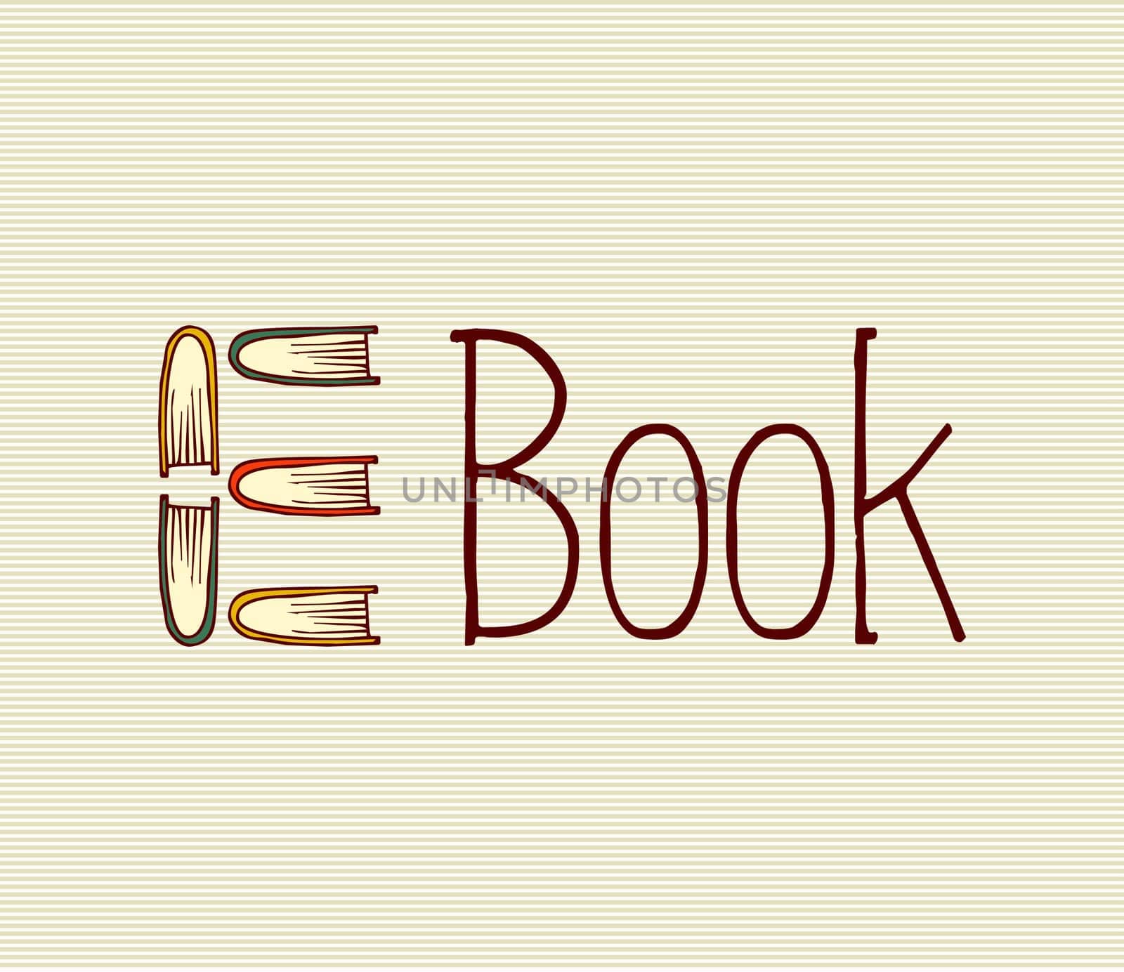 Retro electronic book text illustration. Vector file layered for easy manipulation and custom coloring.