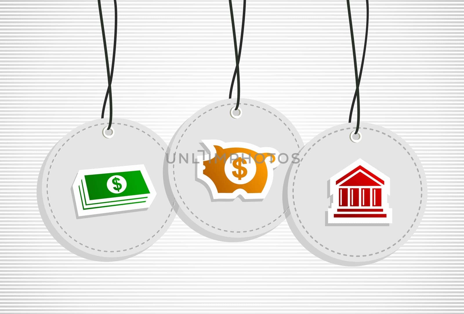 Business save money hang tags set illustration. Vector file layered for easy manipulation and custom coloring.